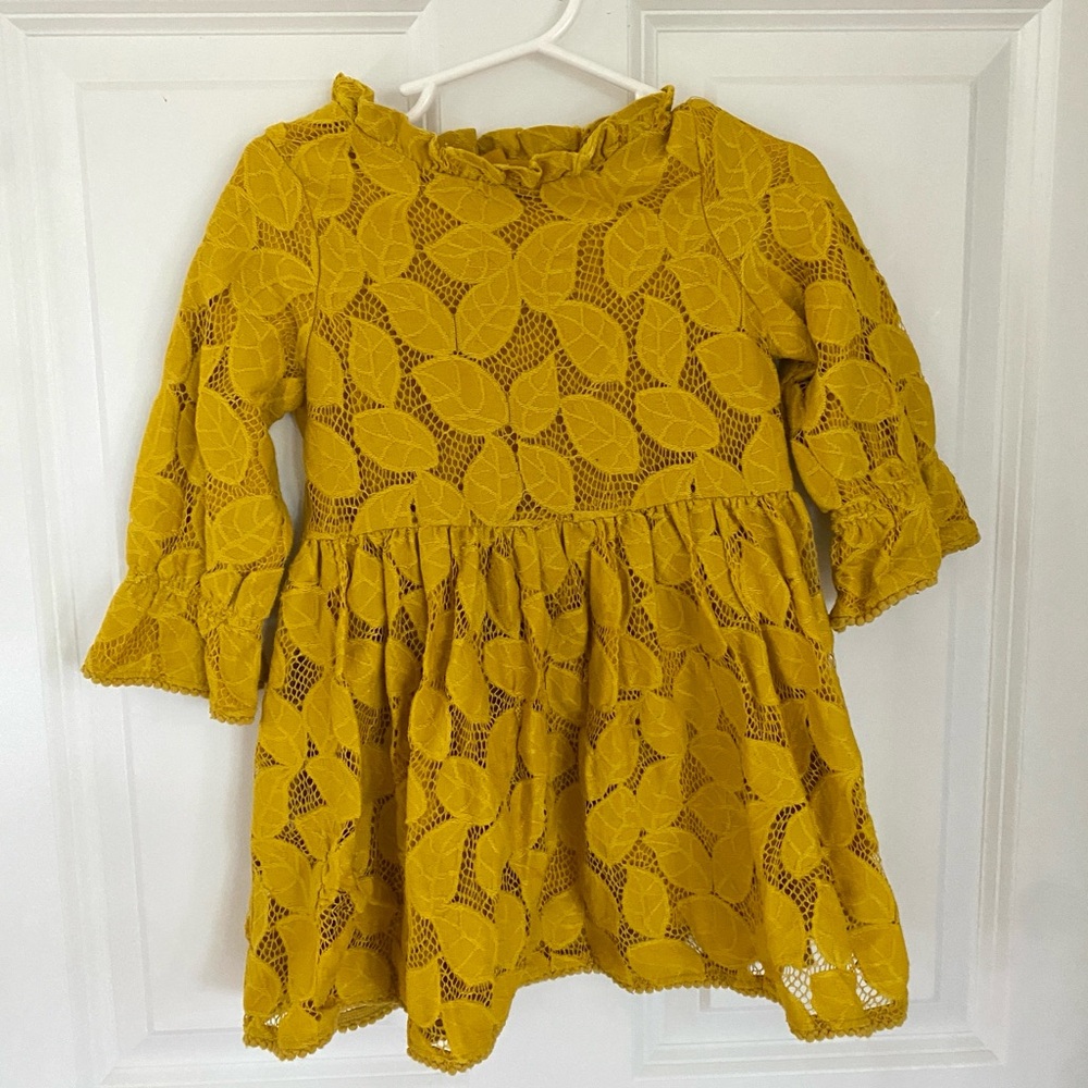 OshKosh B'gosh Yellow Lace Kids Formal Dress